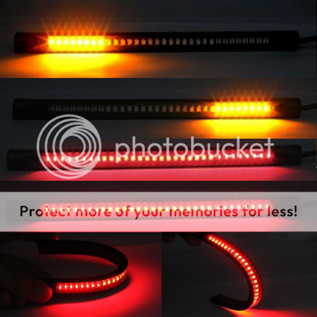 Bendable 36 LED Light Strip Flow Turn Signals for Motorcycle Brake Running light eBay